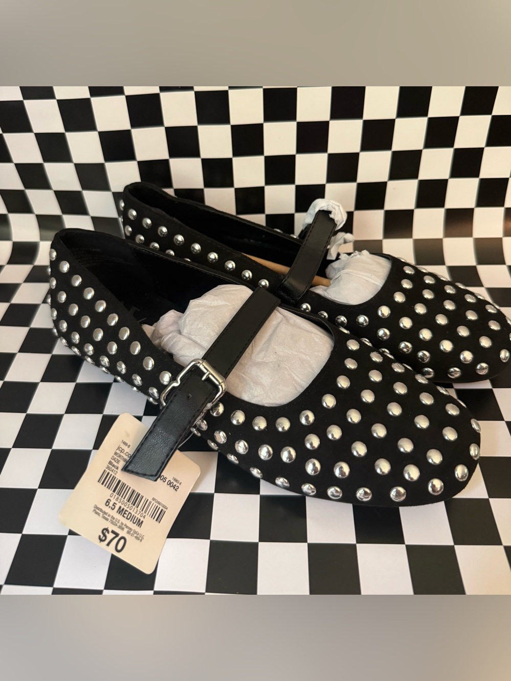 Worthington Black Studded Mary Jane Flats MULTIPLE SIZES AVAILABLE